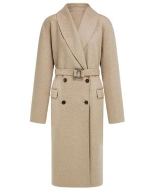 Ferragamo Double Breasted Coat - Natural