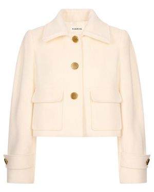 P.A.R.O.S.H. Button-Front Long-Sleeve Casual Jacket - Natural