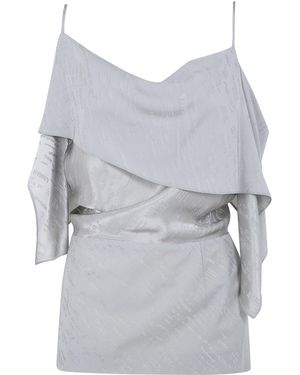 MM6 by Maison Margiela Folded Jacquard Top - Grey
