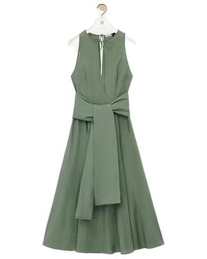 Loewe Sleeveless Wrap Midi Dress - Green