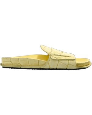 Jacquemus Embossed Slip-On Slides - Yellow