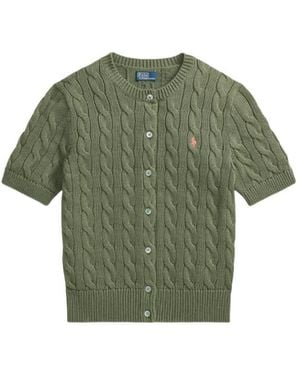 Polo Ralph Lauren Cable-Knit Cotton Cardigan - Green