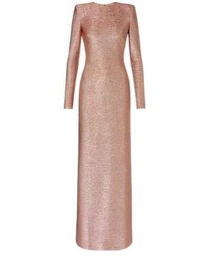 Oscar de la Renta Round Neck Long-Sleeved Dress - Pink