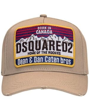 DSquared² Logo-Patch Cotton Baseball Cap - Pink