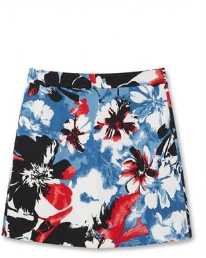 Sportmax Floral Pattern Skirt - Blue