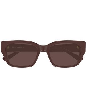 Balenciaga Eyewear Rectangular Frame Sunglasses - Brown