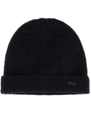 Massimo Osti Studio Ribbed Cuff Beanie Hat - Black