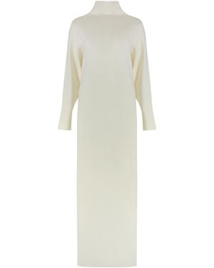P.A.R.O.S.H. Long Sleeve High Neck Dress - White