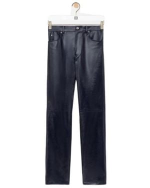 Loewe Pantalon En Cuir De Veau Nappa - Blue