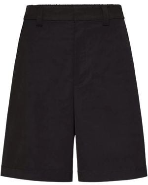 Valentino Logo Detailed Bermuda Shorts - Black