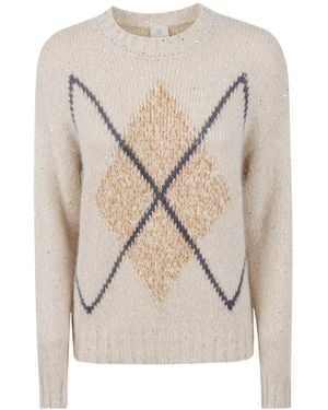 Eleventy Crew Neck Knitted Sweater - Natural