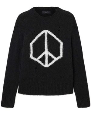 AllSaints Message Distressed Knitwear - Black