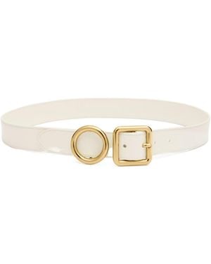Jacquemus Geometric-Buckle Leather Belt - White