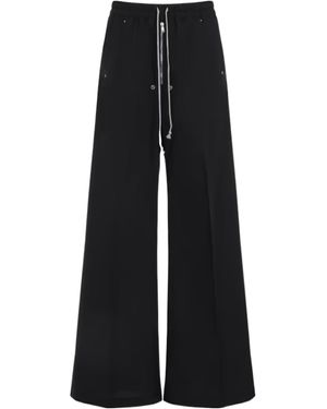 Moncler 'Belas' Trousers With Drawstring Waist And Logo Patch On The Side - Black