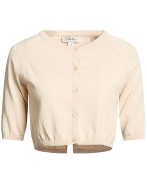 Max Mara Simple Solid-Color Knit Short-Sleeve Top - Natural