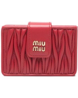 Miu Miu Matelassé Flap Wallet - Red