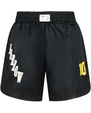 Barrow Logo-Embroidered Elastic Waistband Shorts - Black