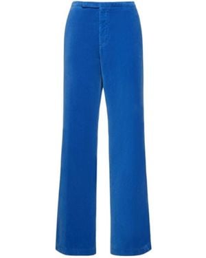 Aspesi Velvet High-Waisted Casual Trousers - Blue