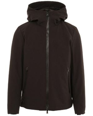 Woolrich Zip-Up Hooded Down Jacket - Black