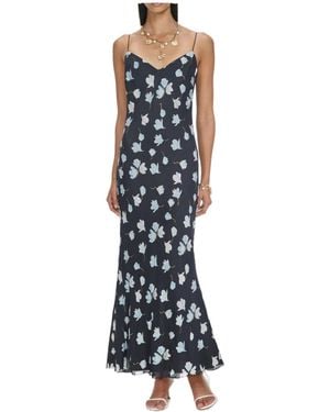 Self-Portrait Floral Midi Dress - Blue