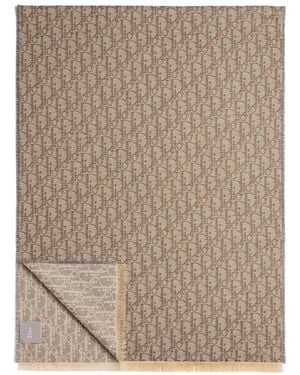 Dior Homme Oblique Fringed Scarf - Natural