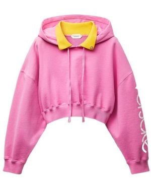 Versace Cotton Crop Hoodie - Pink