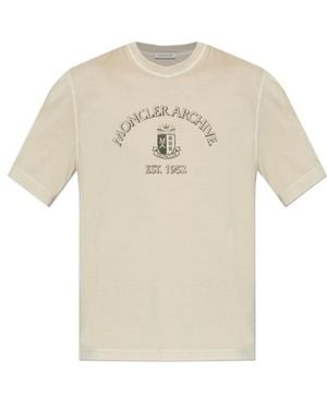 Moncler Logo Printed Crewneck T-Shirt - White