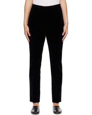 Rohe Cigarette Leg Velvet Tailored Pants - Black