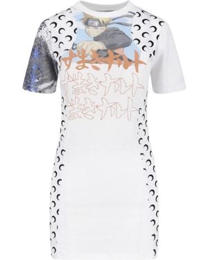 Marine Serre Graphicprint Tshirt Mini Dress - White