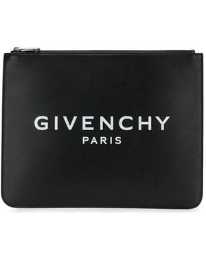 Givenchy Large Logo Print Pouch - Black