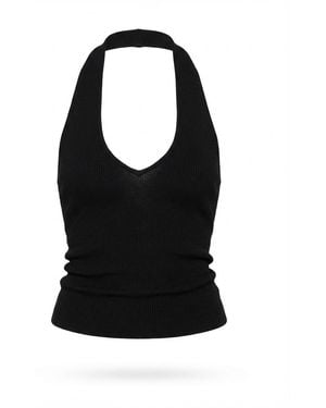 AYA MUSE Ribbed-Knit Top - Black