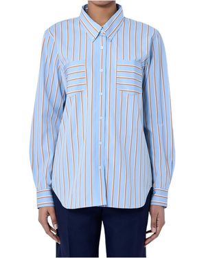 Dries Van Noten Striped Loose Fit Shirt - Blue