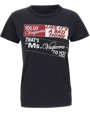 VAQUERA Print-Detail Cotton T-Shirt - Black