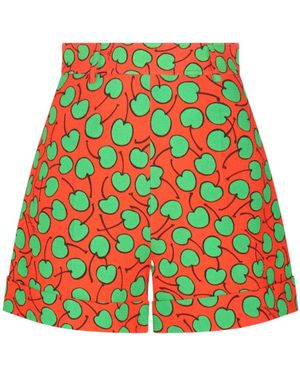 Moschino All-Over Cherry Printed Shorts - Red