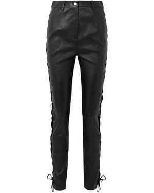 Magda Butrym Lace-Up Leather Leggings - Black