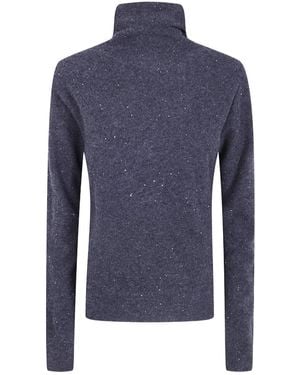 Antonelli Sequin-Embellished Roll-Neck Jumper - Blue