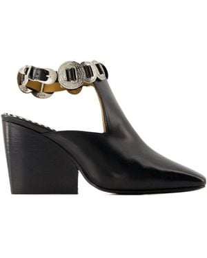 Toga Embellished Slingback Boots - Black