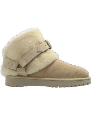 Burberry Chubby Buckle-Detailed Snow Boots - Natural