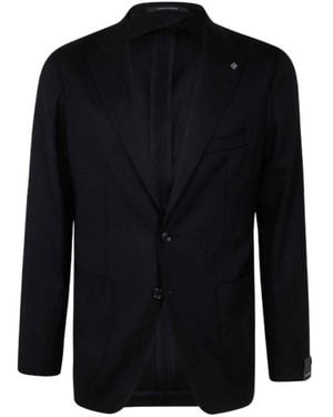 Tagliatore Single-Breasted Wool Blazer - Blue