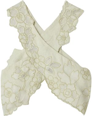 Cult Gaia Matias Cropped Embroidered Top - Natural