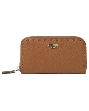 Fendi Selleria Zip-Around Mini - Brown