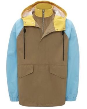 JW Anderson Colour-Block Parka Jacket - Green