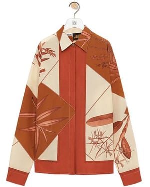 Loewe X Paulas Ibiza Leaf Printed Shirt - Orange