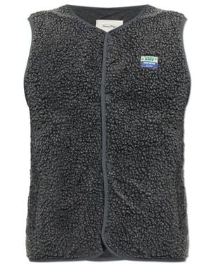 American Vintage Snap-Button Vest - Black