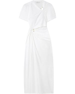 Rabanne Jersey Long Piercing Dress - White