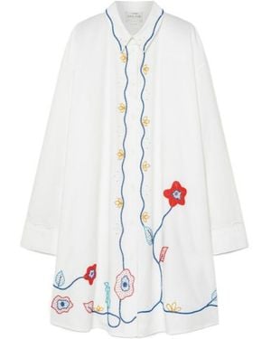 forte_forte Floral Embroidered Dress - White