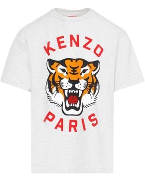 KENZO Tiger Printed Crewneck T-Shirt - White