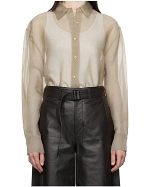 Frankie Shop Peri Sheer Shirt - Grey