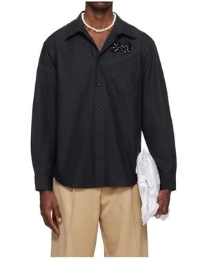 Simone Rocha Embellished Long-Sleeved Shirt - Blue