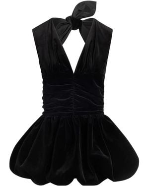 Patou Velvet Minidress - Black